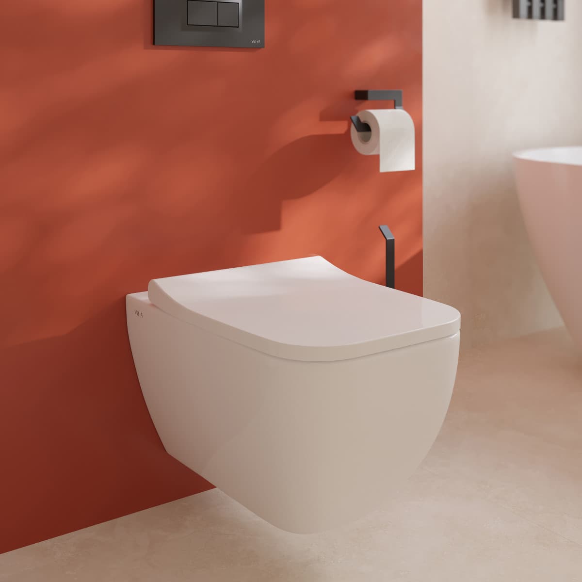 Подвесной унитаз VitrA Shift (Шифт) 7742B003-0075 безободковый Rim-ex (Рим-экс) белый санитарный фарфор антибактериальное покрытие Hygiene (Хайджн)
