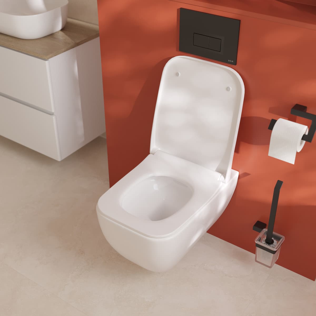 Подвесной унитаз VitrA Shift (Шифт) 7742B003-0075 безободковый Rim-ex (Рим-экс) белый санитарный фарфор антибактериальное покрытие Hygiene (Хайджн)