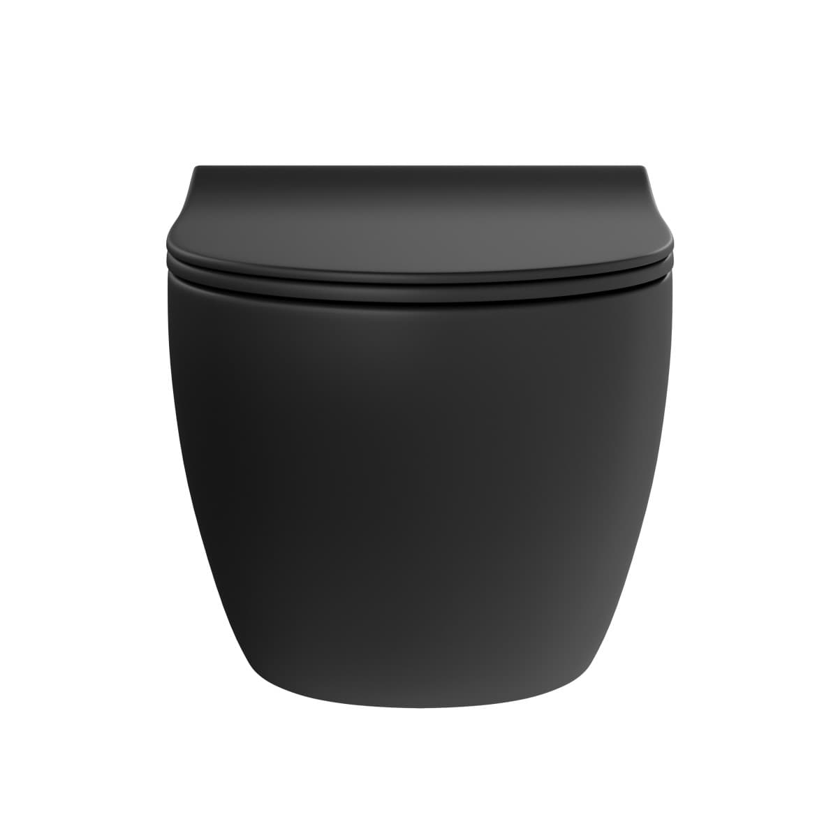 Подвесной унитаз VitrA Sento (Сенто) 7748B083-0101 безободковый Rim-ex (Рим-экс) матовый черный санитарный фарфор антибактериальное покрытие Hygiene (Хайджн)