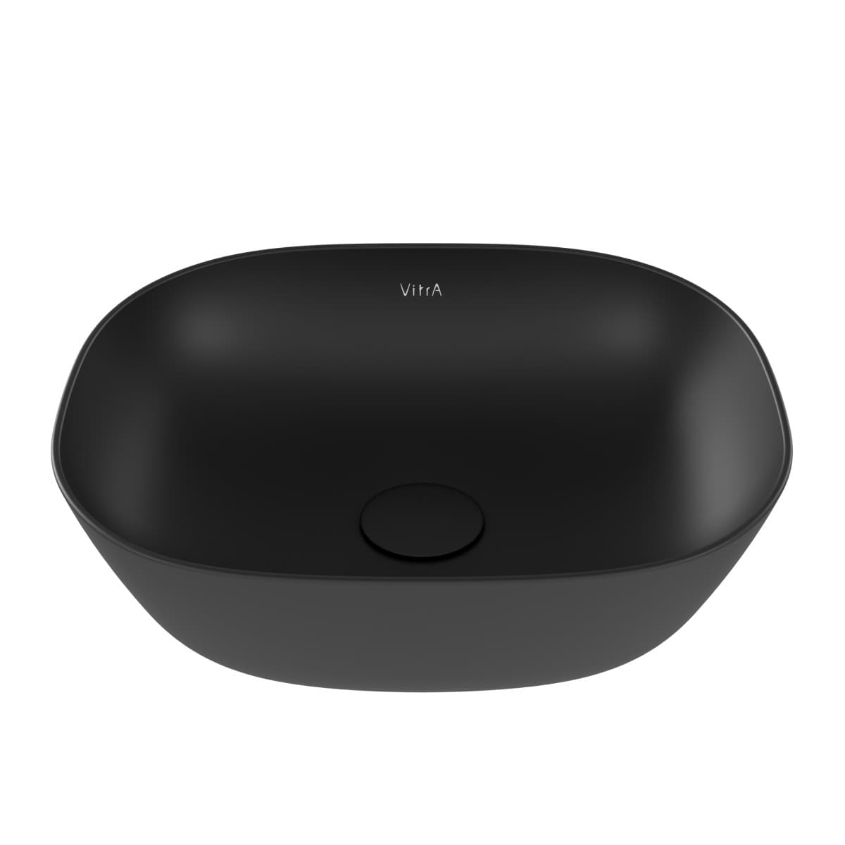 Раковина чаша VitrA Plural (Плюрал) 7810B483-0016 45 x 38 см накладная матовая черная антибактериальное покрытие Hygiene + Clean (Хайджн + Клин)