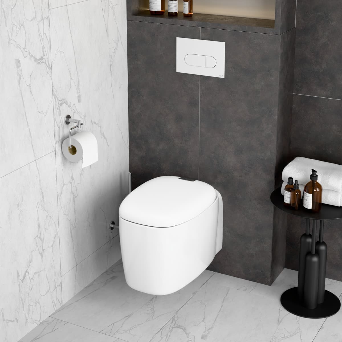 Подвесной унитаз VitrA Plural (Плюрал) 7830B401-0075 безободковый Rim-ex (Рим-экс) матовый белый санитарный фарфор антибактериальное покрытие Hygiene + Clean (Хайджн + Клин)