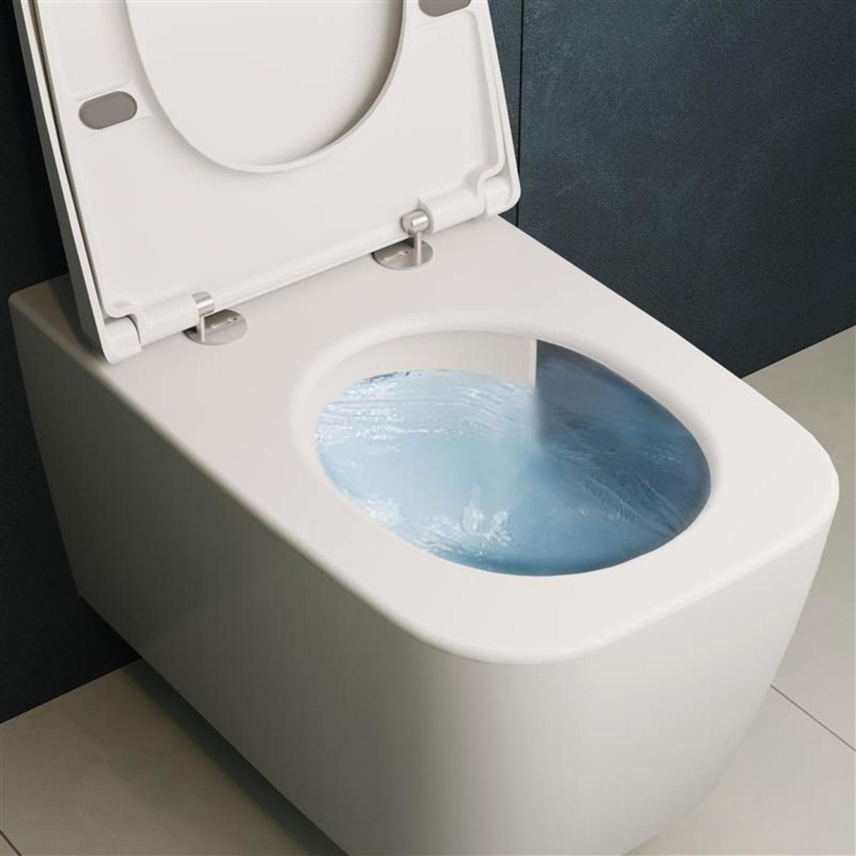 Подвесной унитаз VitrA Metropole Square (Метрополь Сквэр) 7906B003-6430 безободковый QuantumFlush (Квантум Флаш) с сиденьем микролифт белый санитарный фарфор