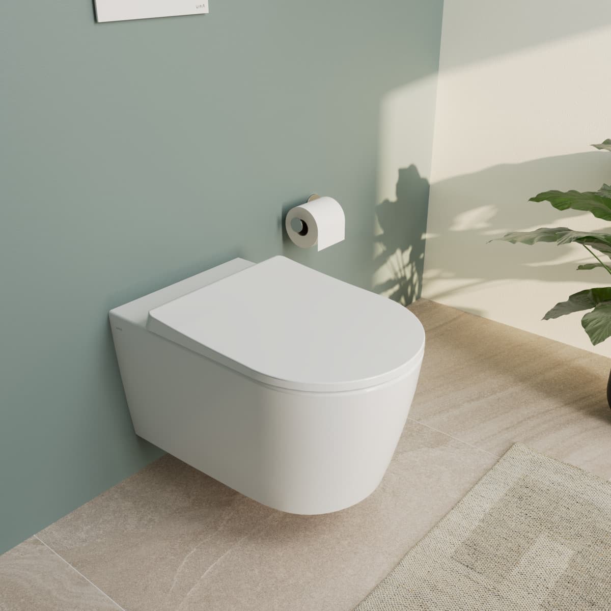 Подвесной унитаз VitrA Metropole Round (Метрополь Раунд) 7910B003-6429 безободковый QuantumFlush (Квантум Флаш) с сиденьем микролифт белый санитарный фарфор