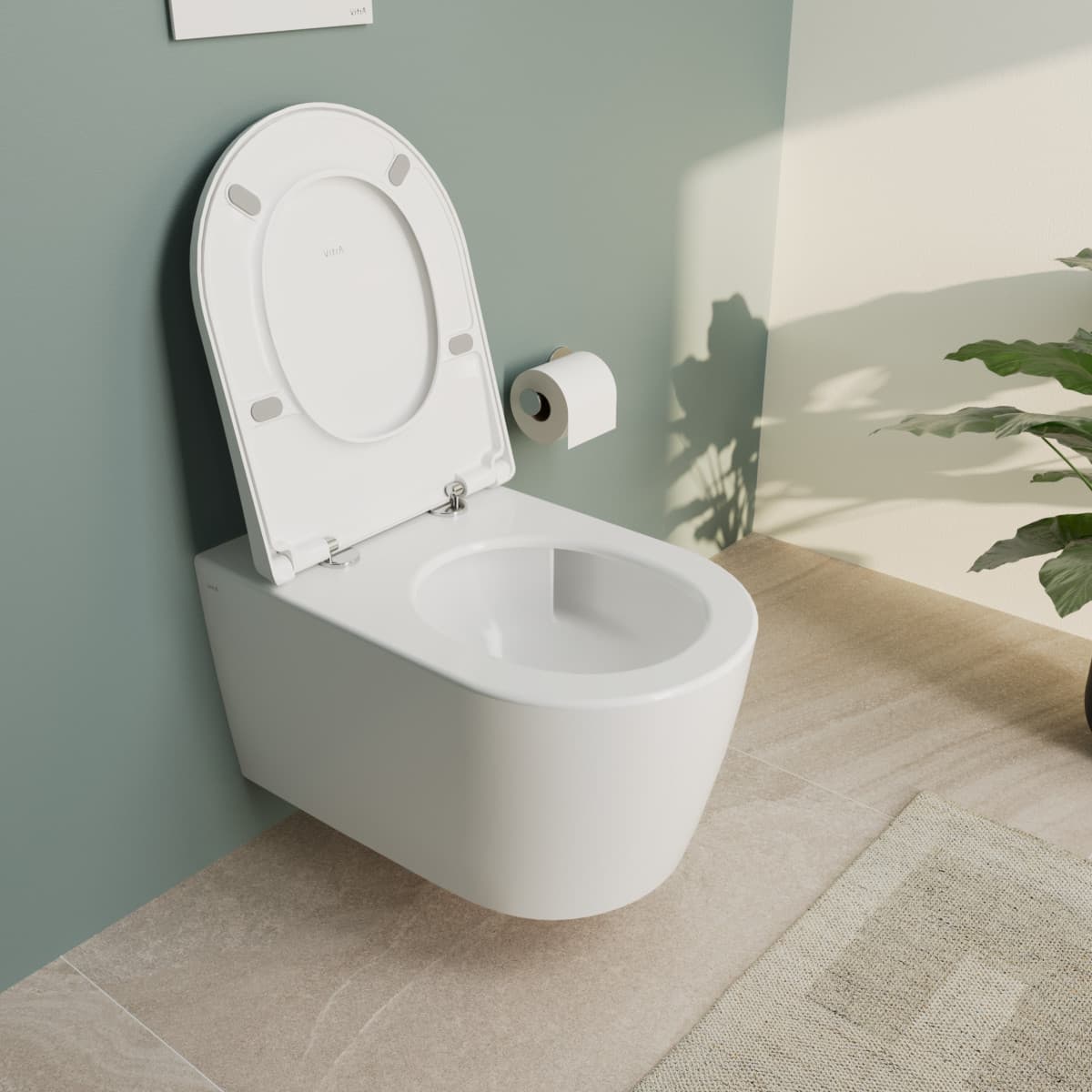 Подвесной унитаз VitrA Metropole Round (Метрополь Раунд) 7910B003-6429 безободковый QuantumFlush (Квантум Флаш) с сиденьем микролифт белый санитарный фарфор