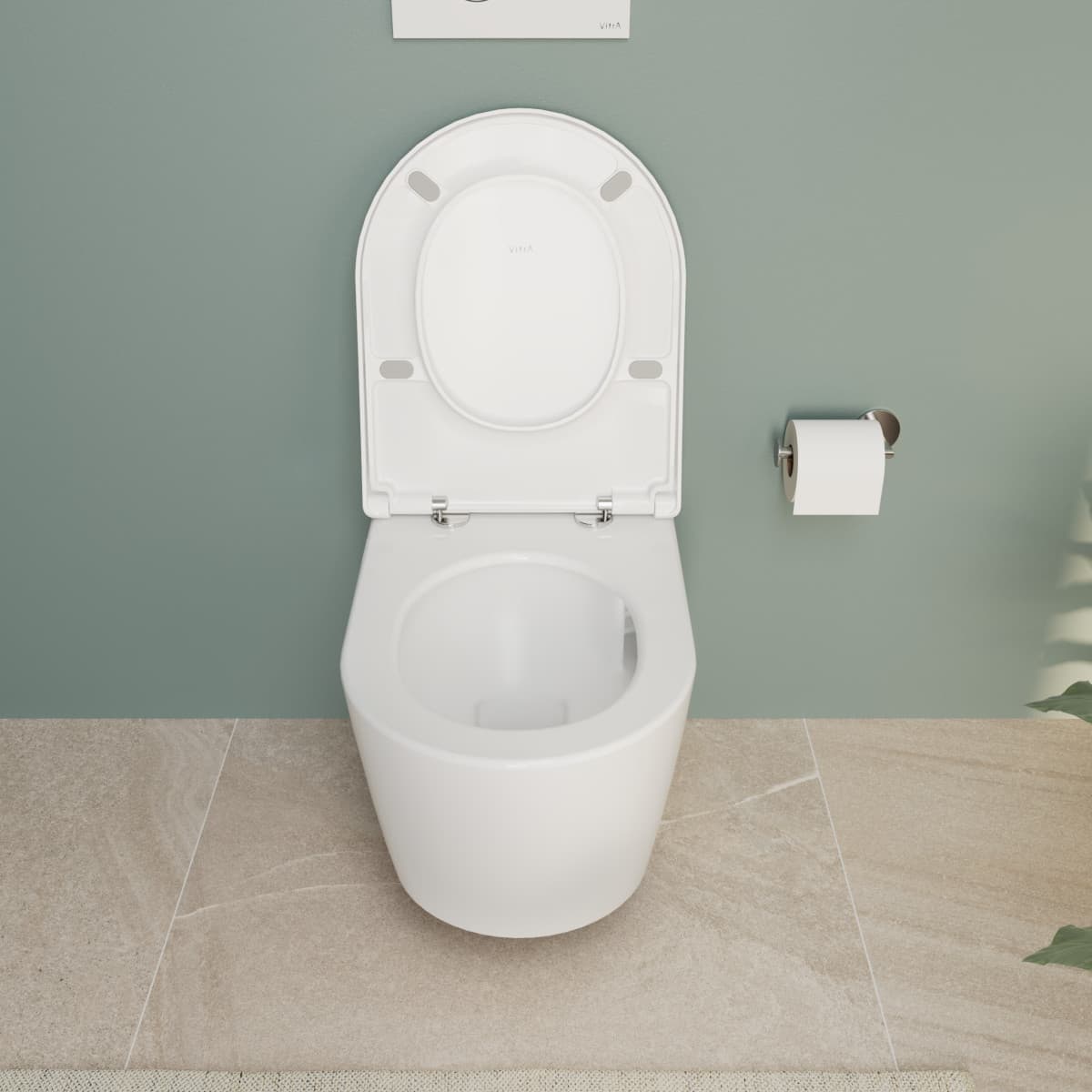 Подвесной унитаз VitrA Metropole Round (Метрополь Раунд) 7910B003-6429 безободковый QuantumFlush (Квантум Флаш) с сиденьем микролифт белый санитарный фарфор