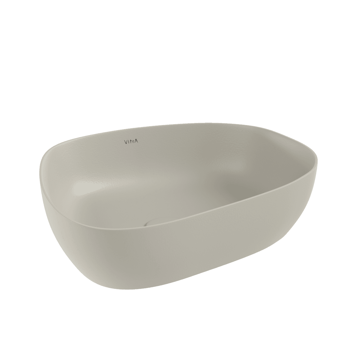 Раковина чаша VitrA Outline Recycled (Аутлайн Ресайклд) 7991B066-0016 57 x 45 см накладная матовая бежевая антибактериальное покрытие Hygiene (Хайджн)