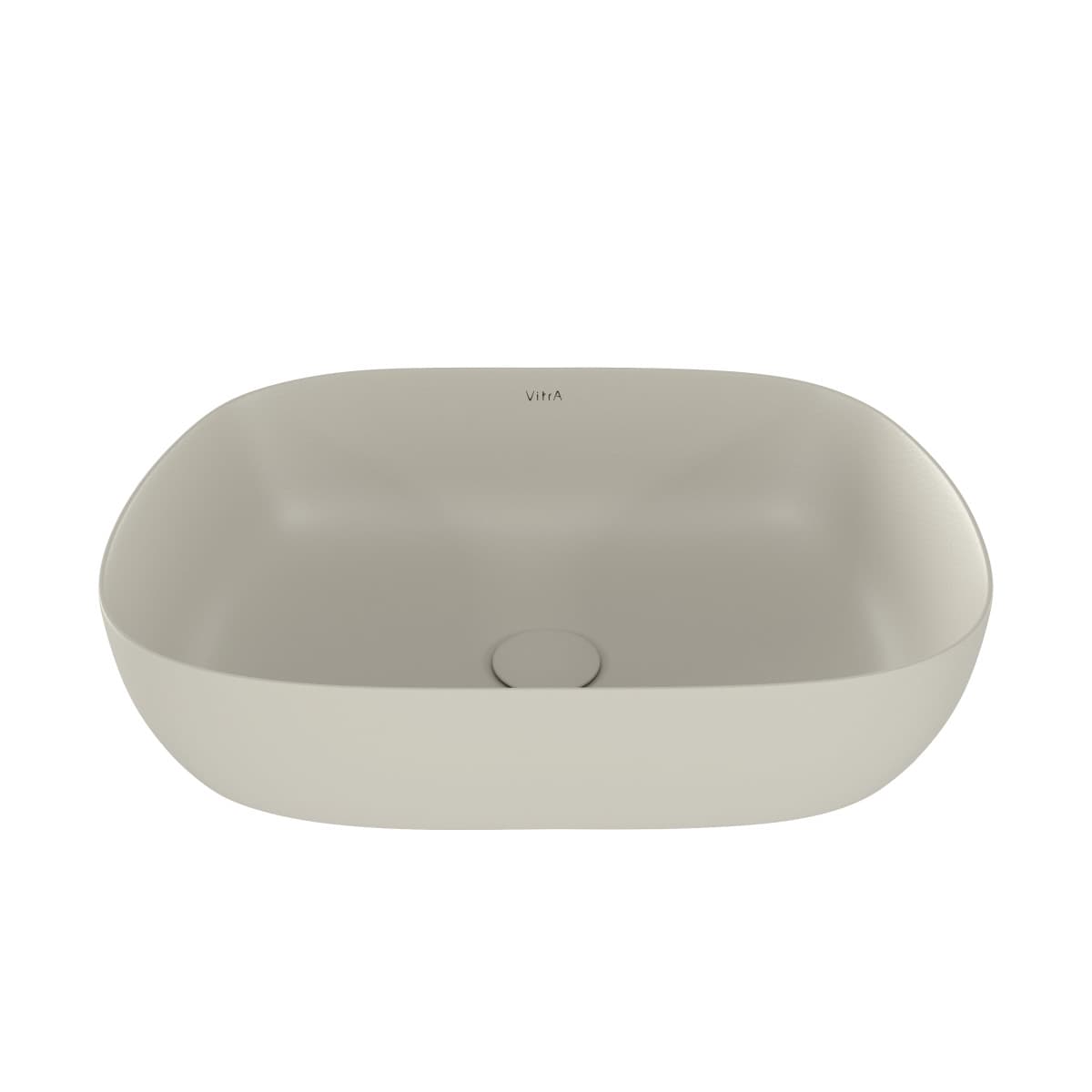 Раковина чаша VitrA Outline Recycled (Аутлайн Ресайклд) 7993B066-0016 63 x 42 см накладная матовая бежевая антибактериальное покрытие Hygiene (Хайджн)