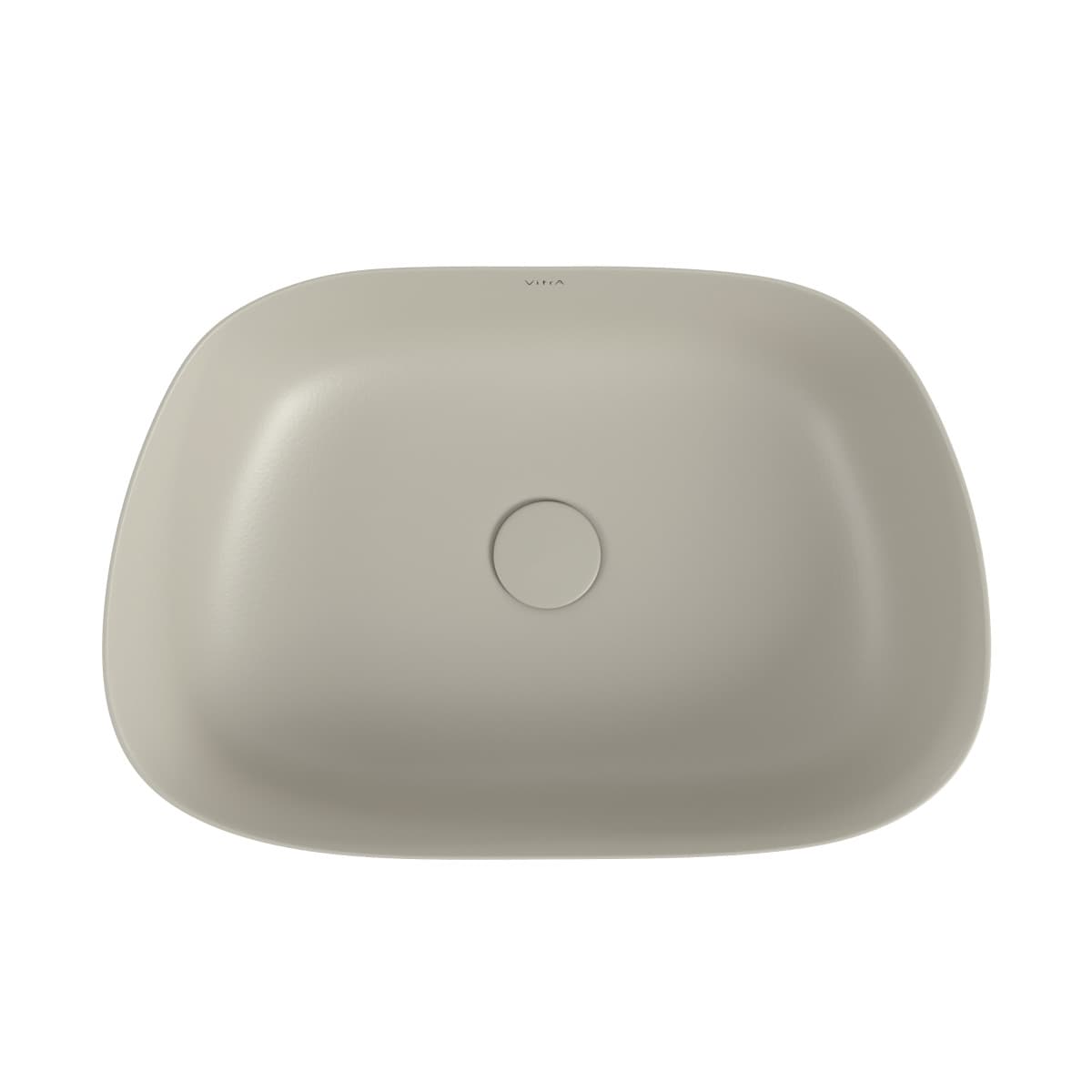 Раковина чаша VitrA Outline Recycled (Аутлайн Ресайклд) 7993B066-0016 63 x 42 см накладная матовая бежевая антибактериальное покрытие Hygiene (Хайджн)