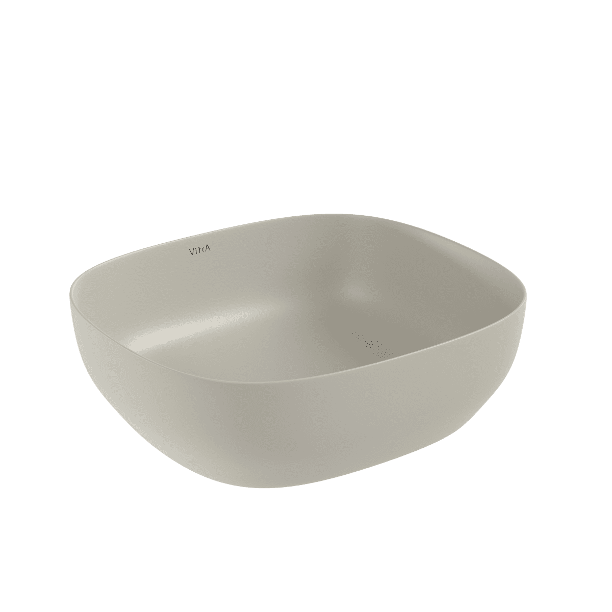 Раковина чаша VitrA Outline Recycled (Аутлайн Ресайклд) 7994B066-0016 48 x 42 см накладная матовая бежевая антибактериальное покрытие Hygiene (Хайджн)