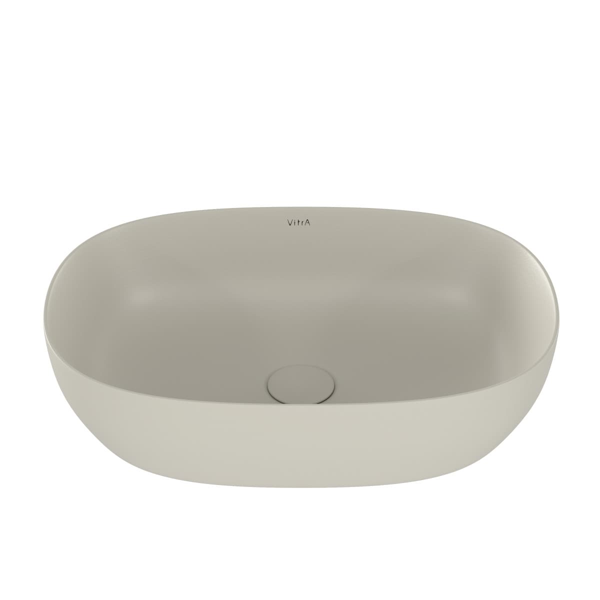 Раковина чаша VitrA Outline Recycled (Аутлайн Ресайклд) 7995B066-0016 60 x 41 см накладная матовая бежевая антибактериальное покрытие Hygiene (Хайджн)