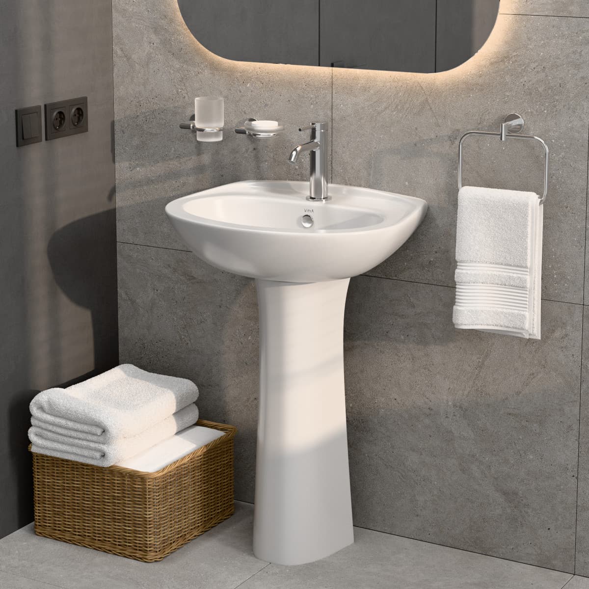 Раковина накладная VitrA Normus (Нормус) 9600B003-7650 55 x 42 см белая антибактериальное покрытие Hygiene (Хайджн)