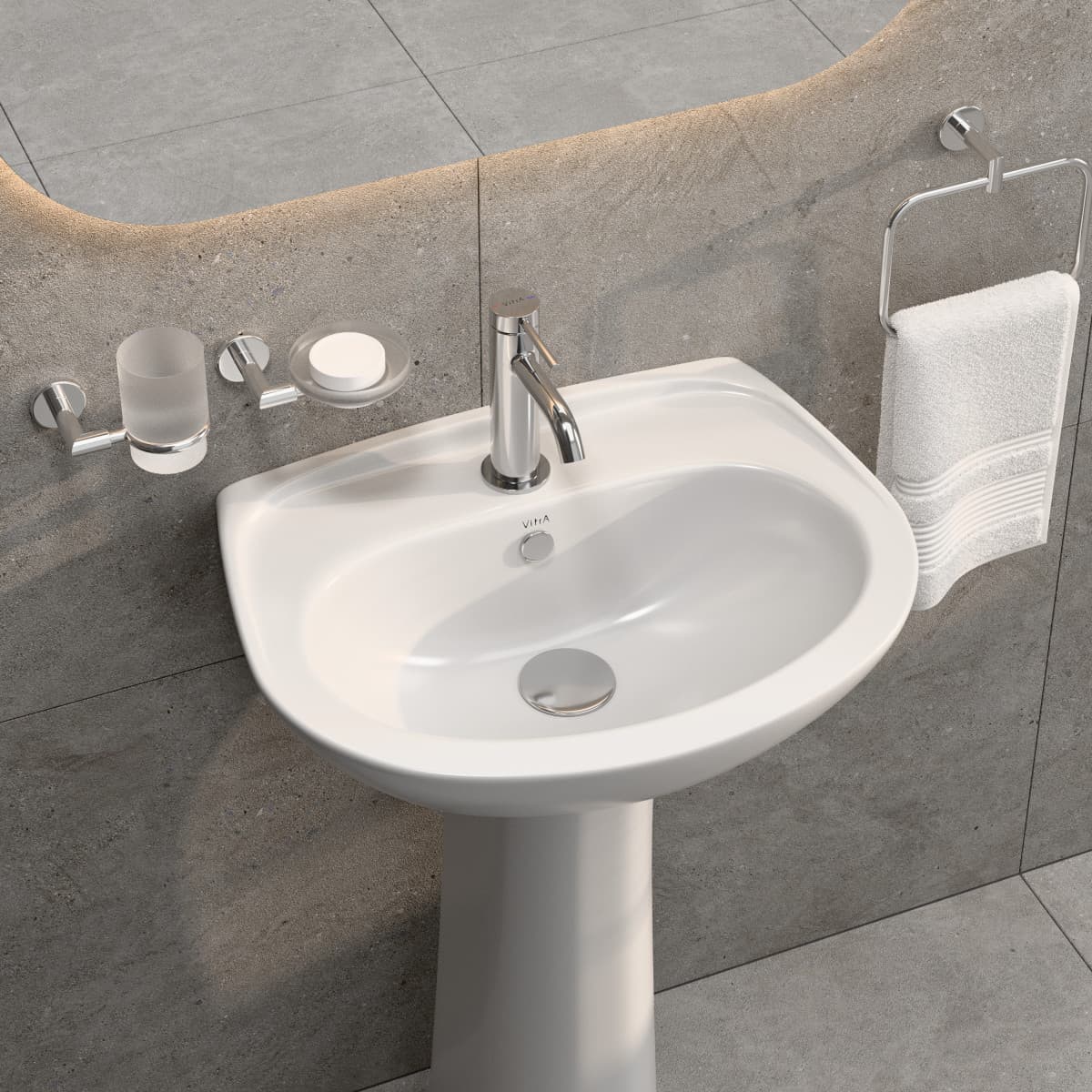 Раковина накладная VitrA Normus (Нормус) 9600B003-7650 55 x 42 см белая антибактериальное покрытие Hygiene (Хайджн)