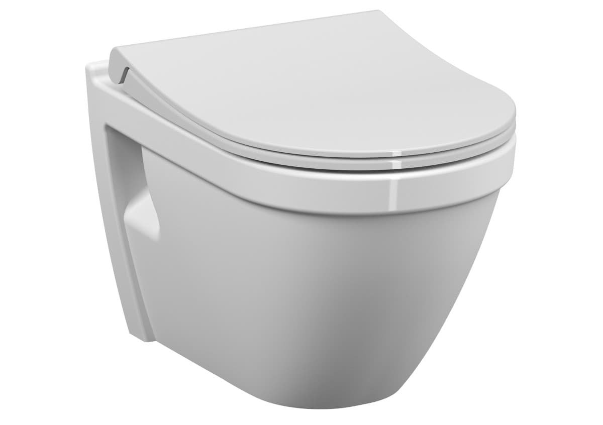 Инсталляция с унитазом VitrA Sento (Сенто) 9830B003-7207 комплект 4 в 1 с сиденьем микролифт безободковый цвет клавиши матовый хром