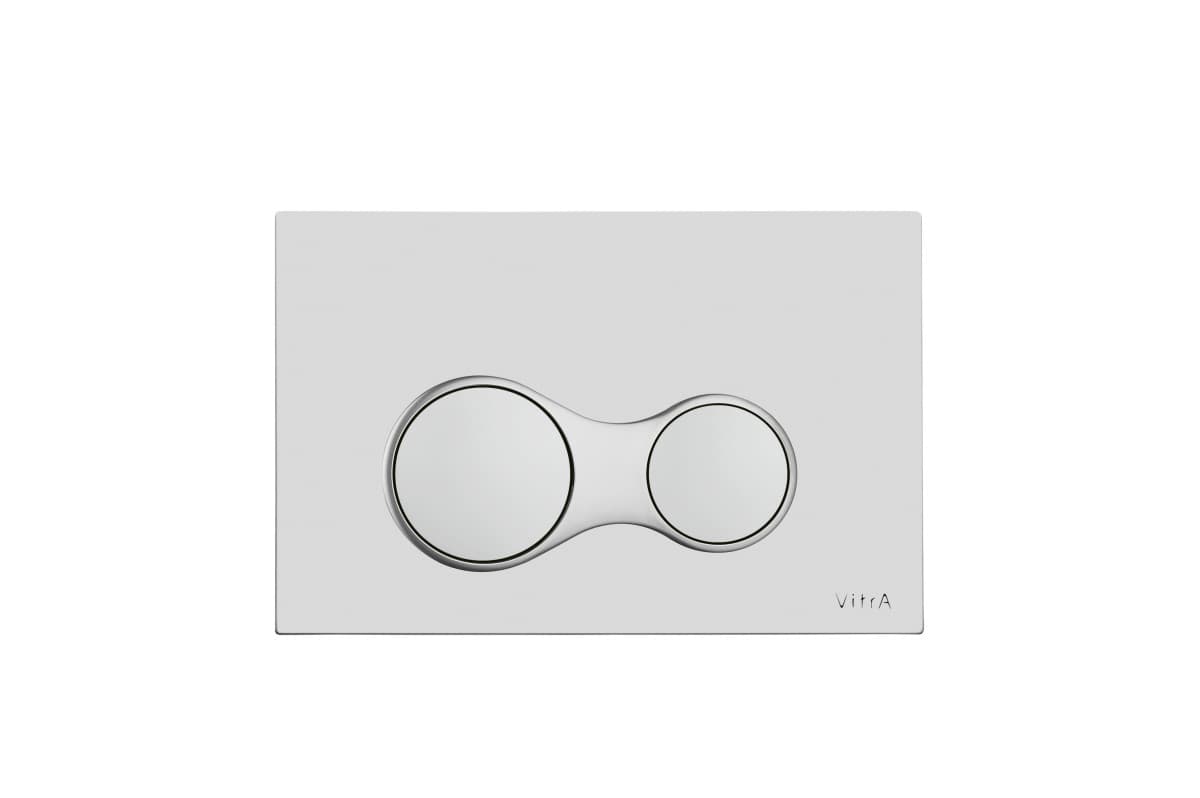 Инсталляция с унитазом VitrA Sento (Сенто) 9830B003-7207 комплект 4 в 1 с сиденьем микролифт безободковый цвет клавиши матовый хром