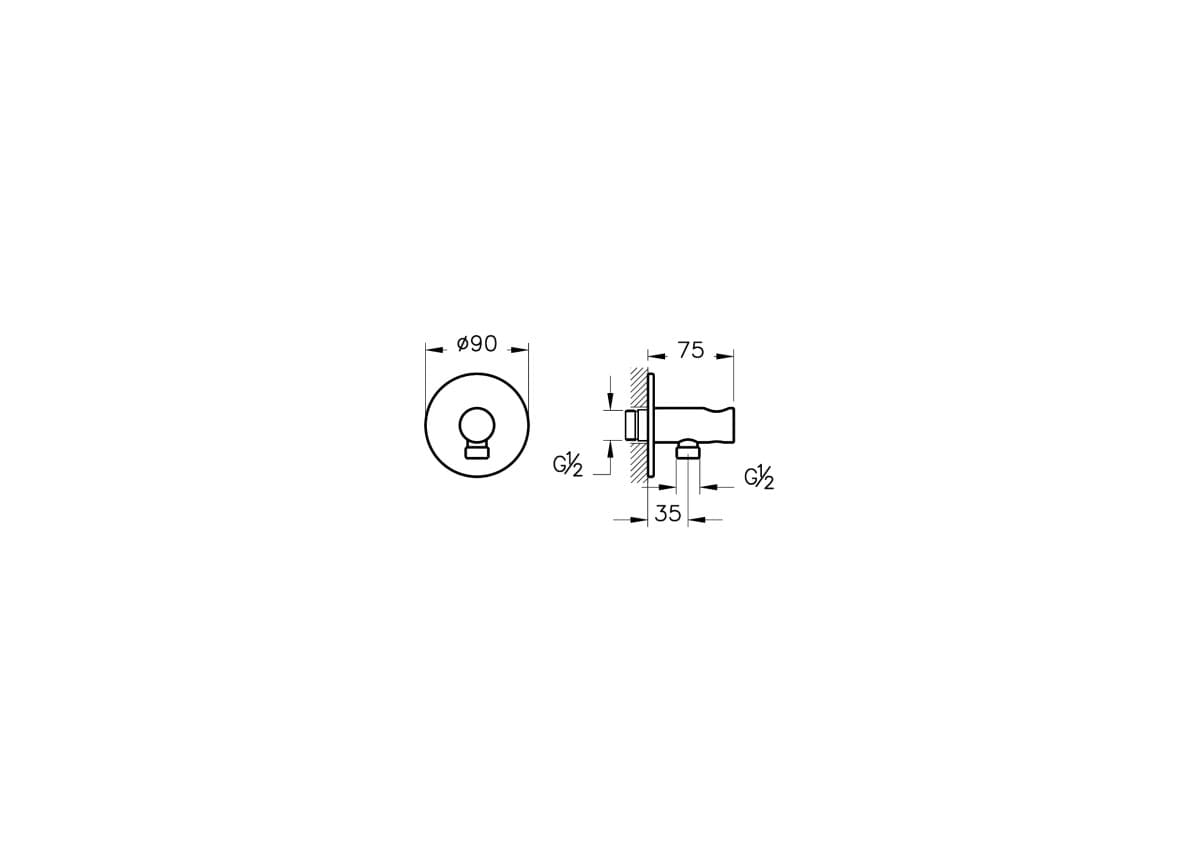 Выход на ручной душ VitrA Origin (Ориджин) A42625 хром латунь