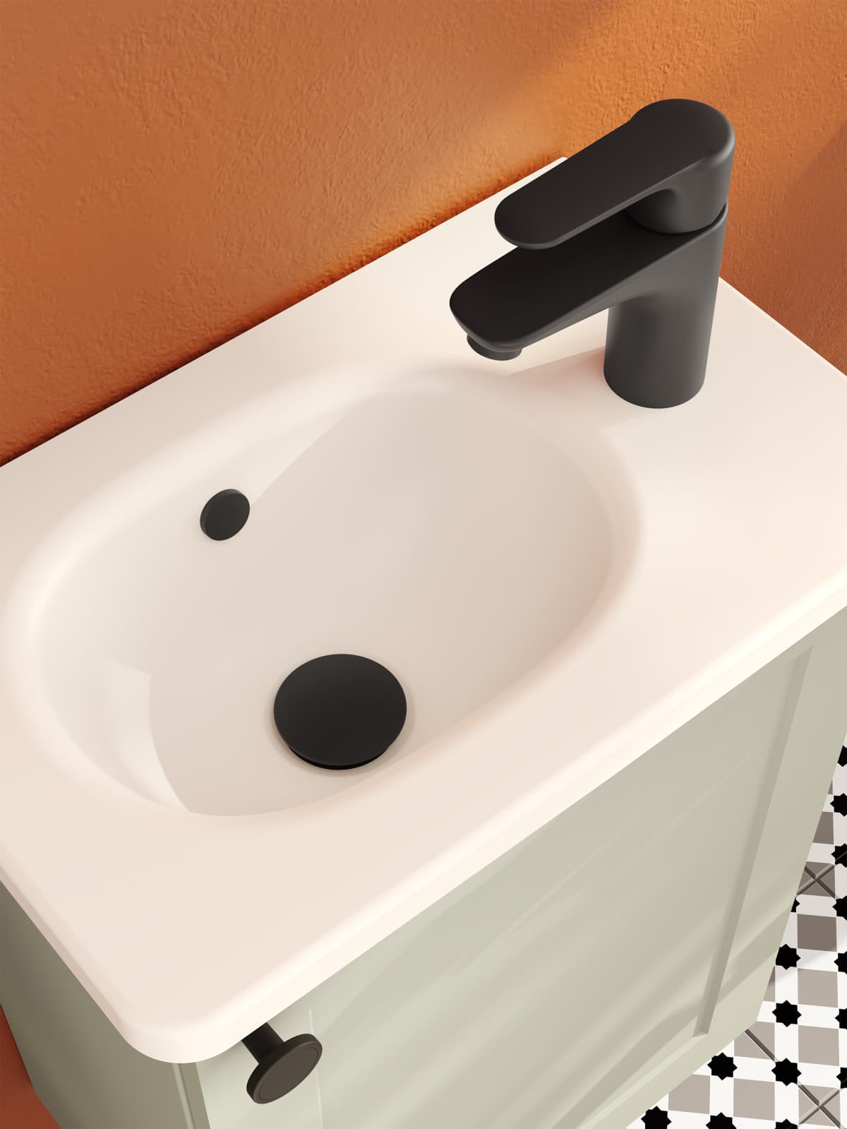 Смеситель для раковины VitrA Root Round (Рут Раунд) A4270636EXP однорычажный матовый черный латунь