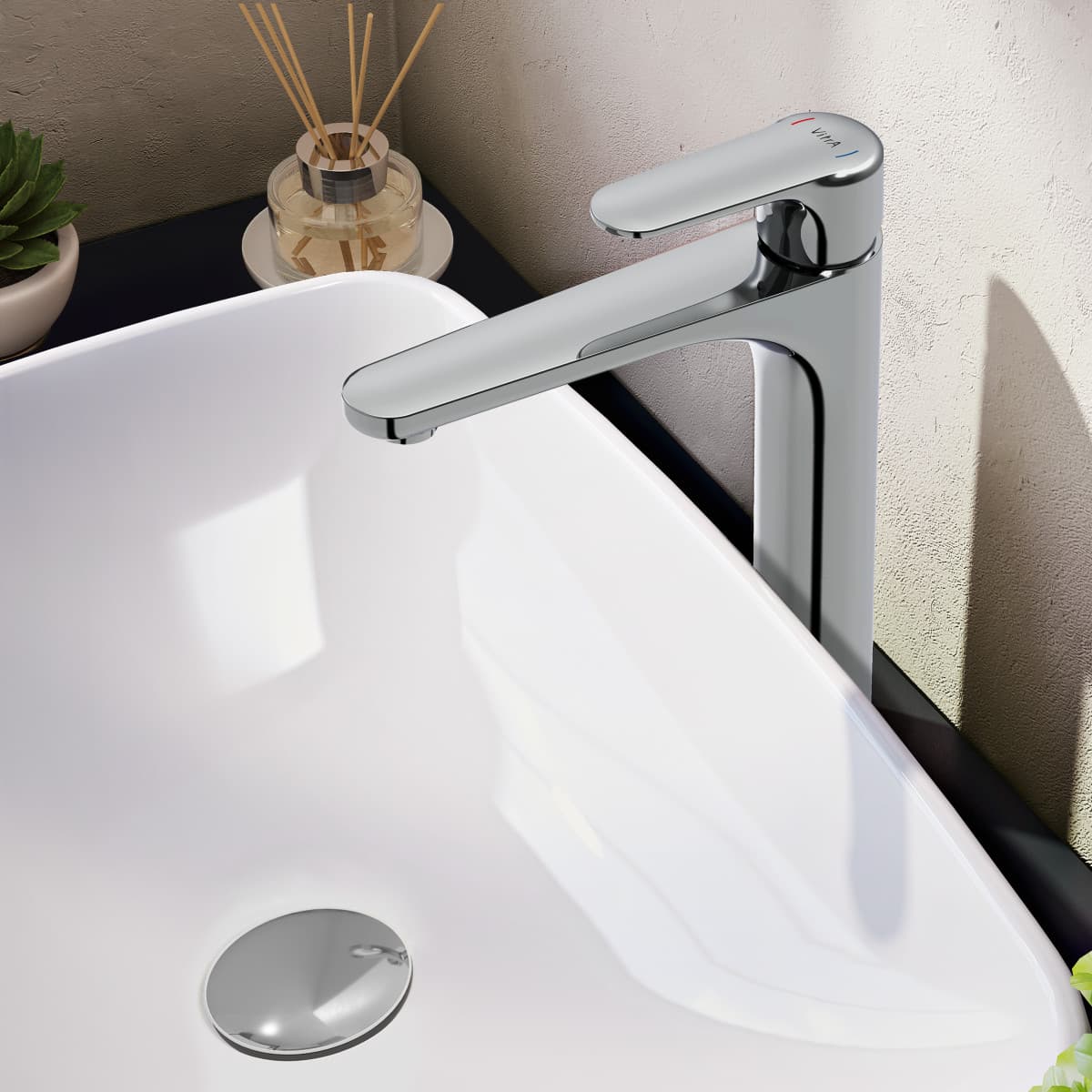 Смеситель для раковины VitrA Root Round (Рут Раунд) A42707EXP однорычажный хром латунь