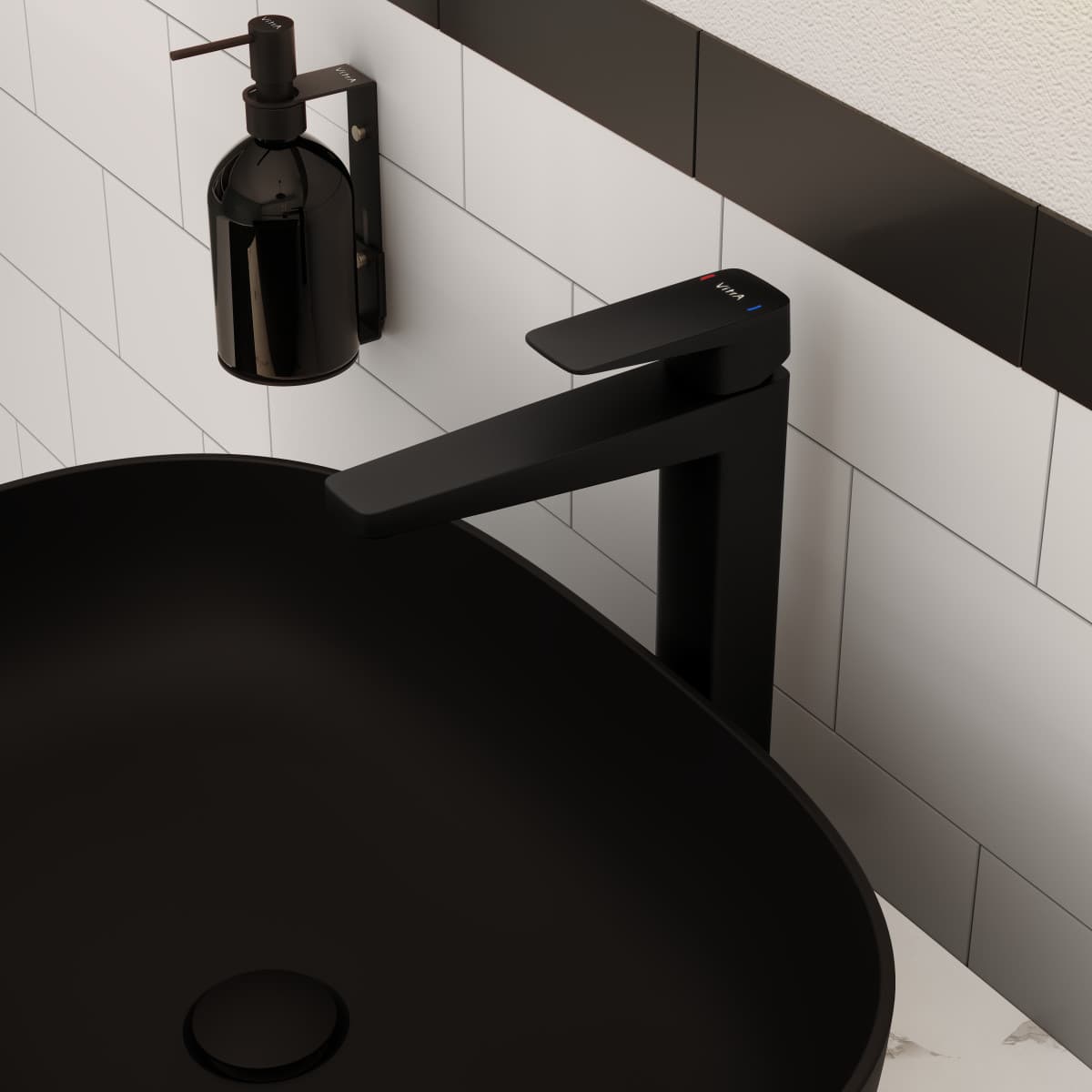 Смеситель для раковины VitrA Root Square (Рут Скуэр) A4273336EXP однорычажный матовый черный латунь
