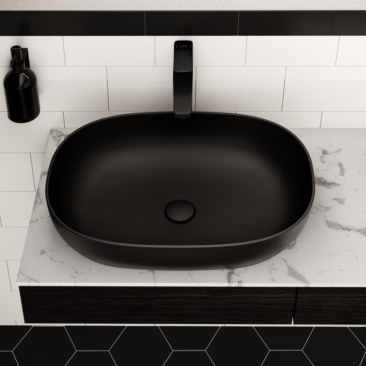 Смеситель для раковины VitrA Root Square (Рут Скуэр) A4273336EXP однорычажный матовый черный латунь