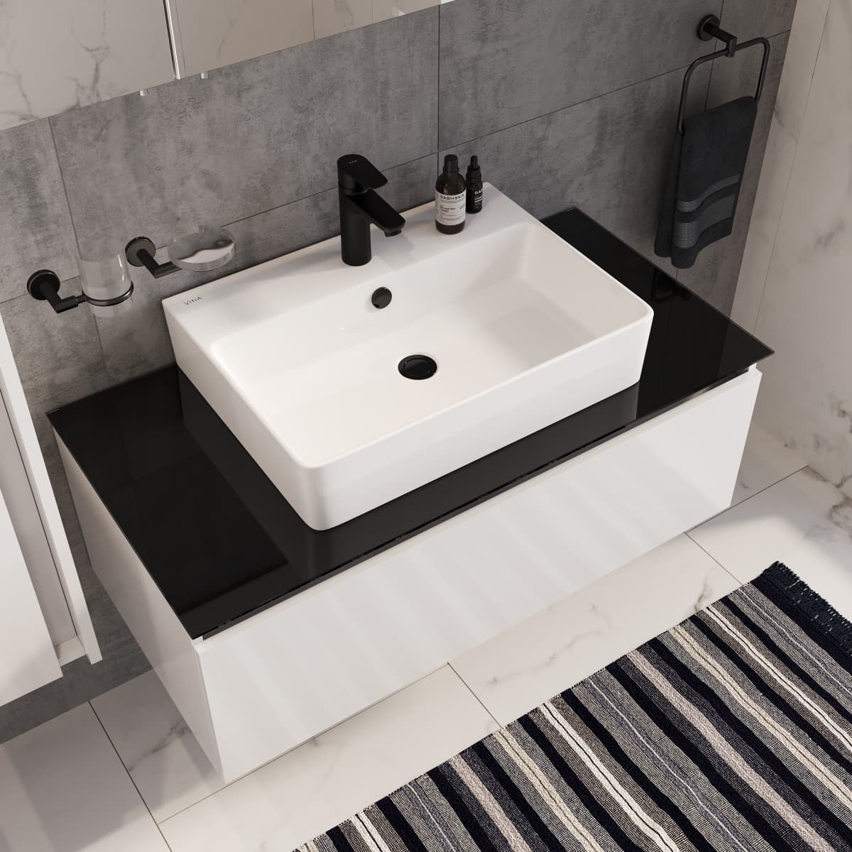 Смеситель для раковины VitrA Flow Soft (Флоу Софт) A4300936EXP однорычажный матовый черный латунь
