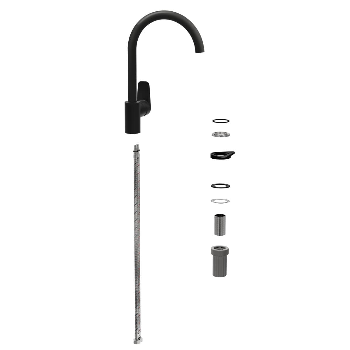 Смеситель для кухни VitrA Flow Soft (Флоу Софт) A4341936EXP с поворотным изливом однорычажный матовый черный латунь