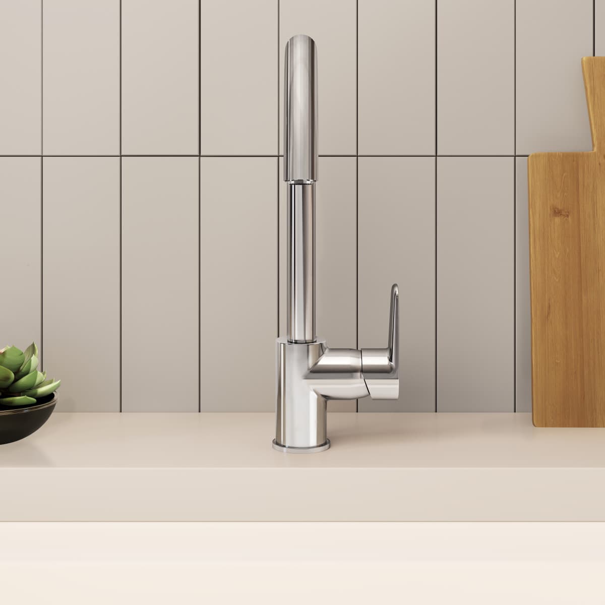 Смеситель для кухни VitrA Flow Soft (Флоу Софт) A43419EXP с поворотным изливом однорычажный хром латунь