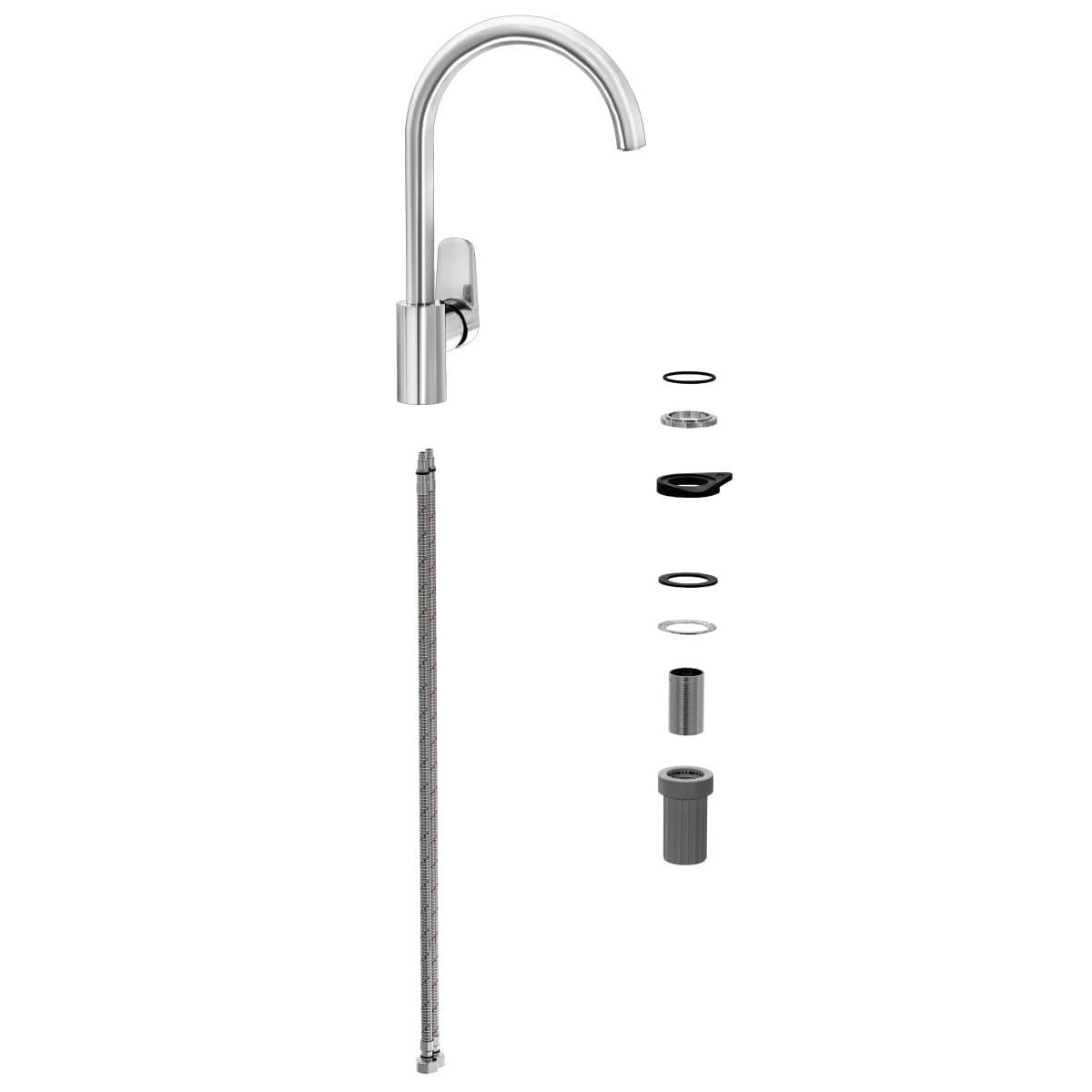 Смеситель для кухни VitrA Flow Soft (Флоу Софт) A43419EXP с поворотным изливом однорычажный хром латунь