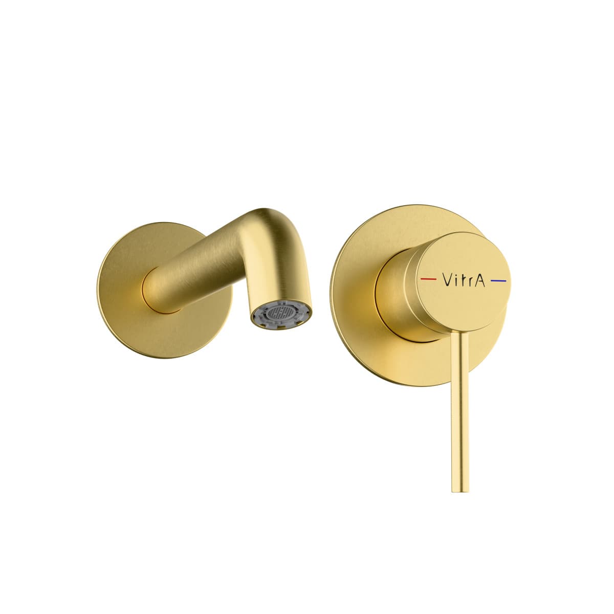 Встраиваемый смеситель для раковины VitrA Minimax Round (Минимакс Раунд) A4354925EXP однорычажный брашированное золото латунь