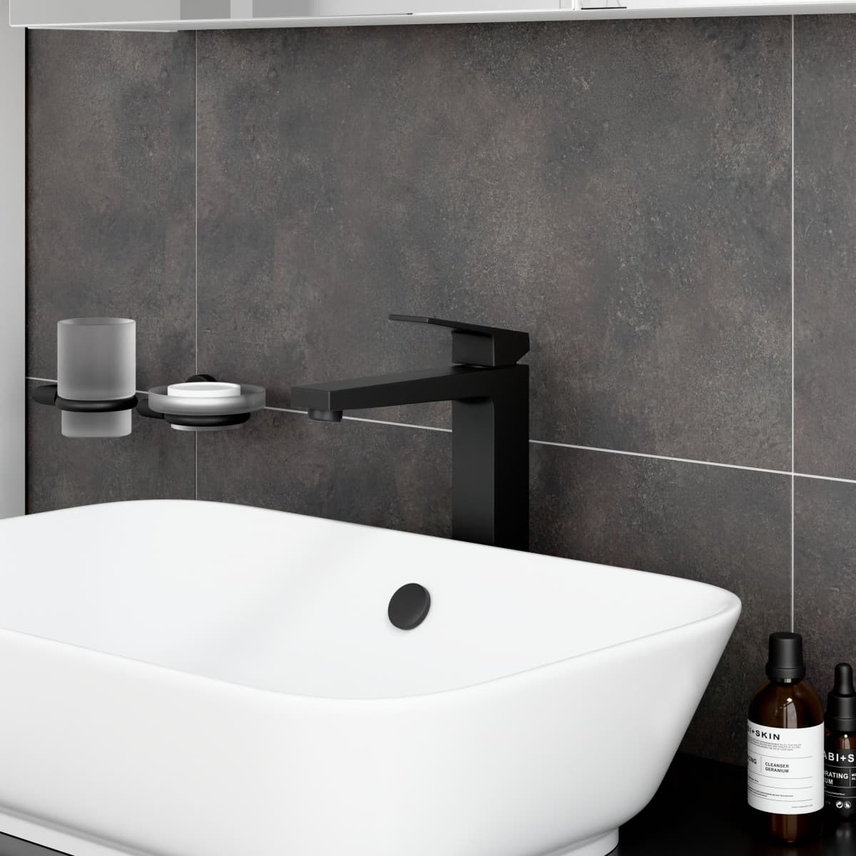 Смеситель для раковины-чаши VitrA Minimax S (Минимакс С)quare A4372436EXP однорычажный матовый черный латунь