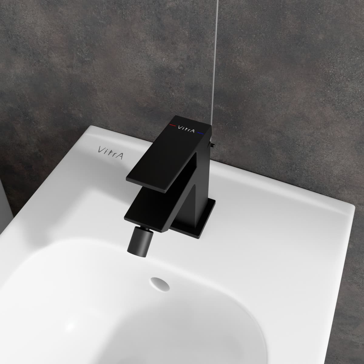 Смеситель для биде VitrA Minimax S (Минимакс С)quare A4372636EXP однорычажный матовый черный латунь