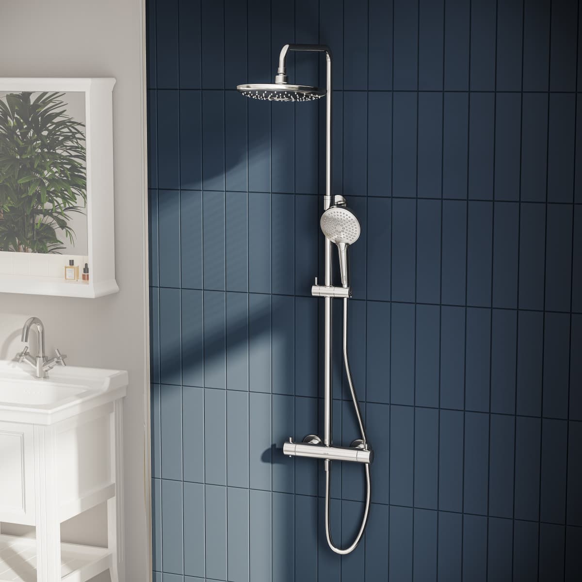 Душевая система VitrA Aquaheat A47205EXP с термостатическим смесителем и ручным душем хром латунь