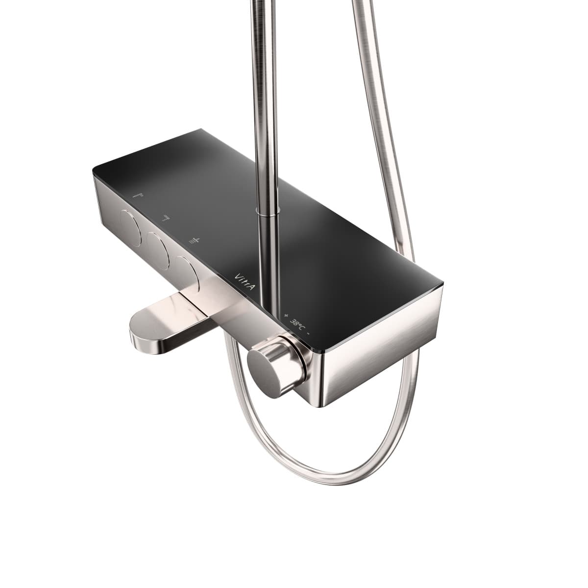 Душевая система VitrA Core Round (Кор Раунд) A4730934EXP с термостатическим смесителем и ручным душем брашированная никель