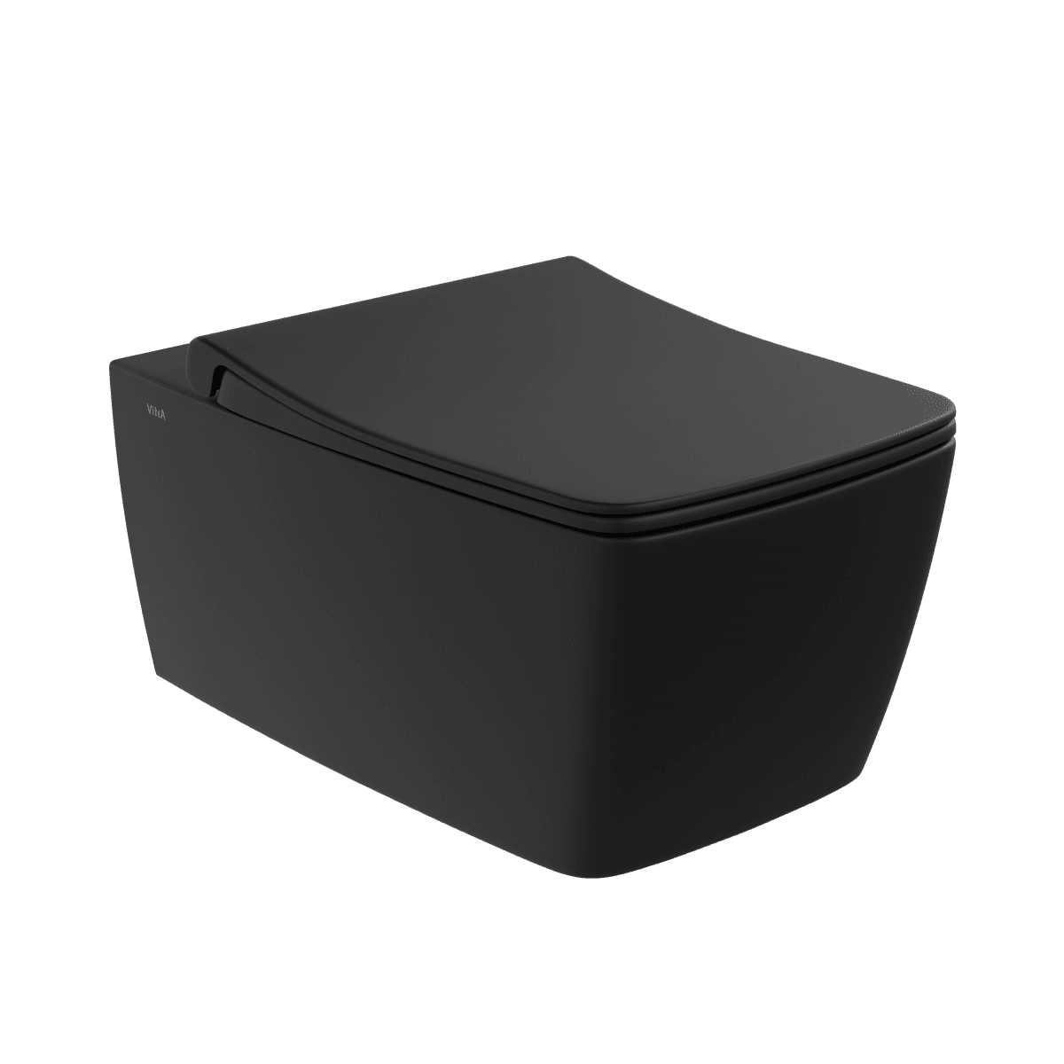 Подвесной унитаз VitrA Metropole (Метрополь) 7672B083-0101 безободковый Rim-ex (Рим-экс) матовый черный санитарный фарфор антибактериальное покрытие Hygiene (Хайджн)